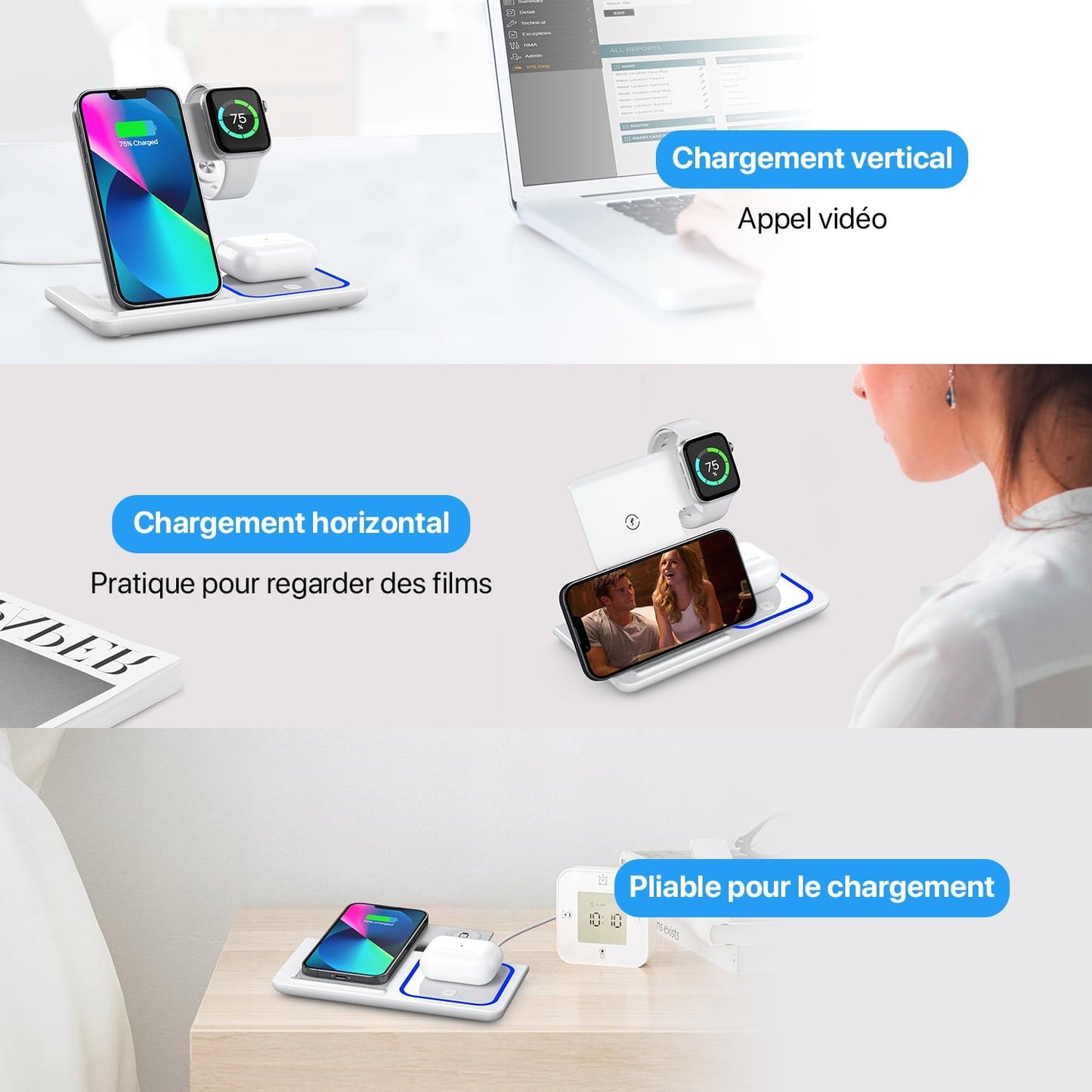 Chargeur 3 en 1