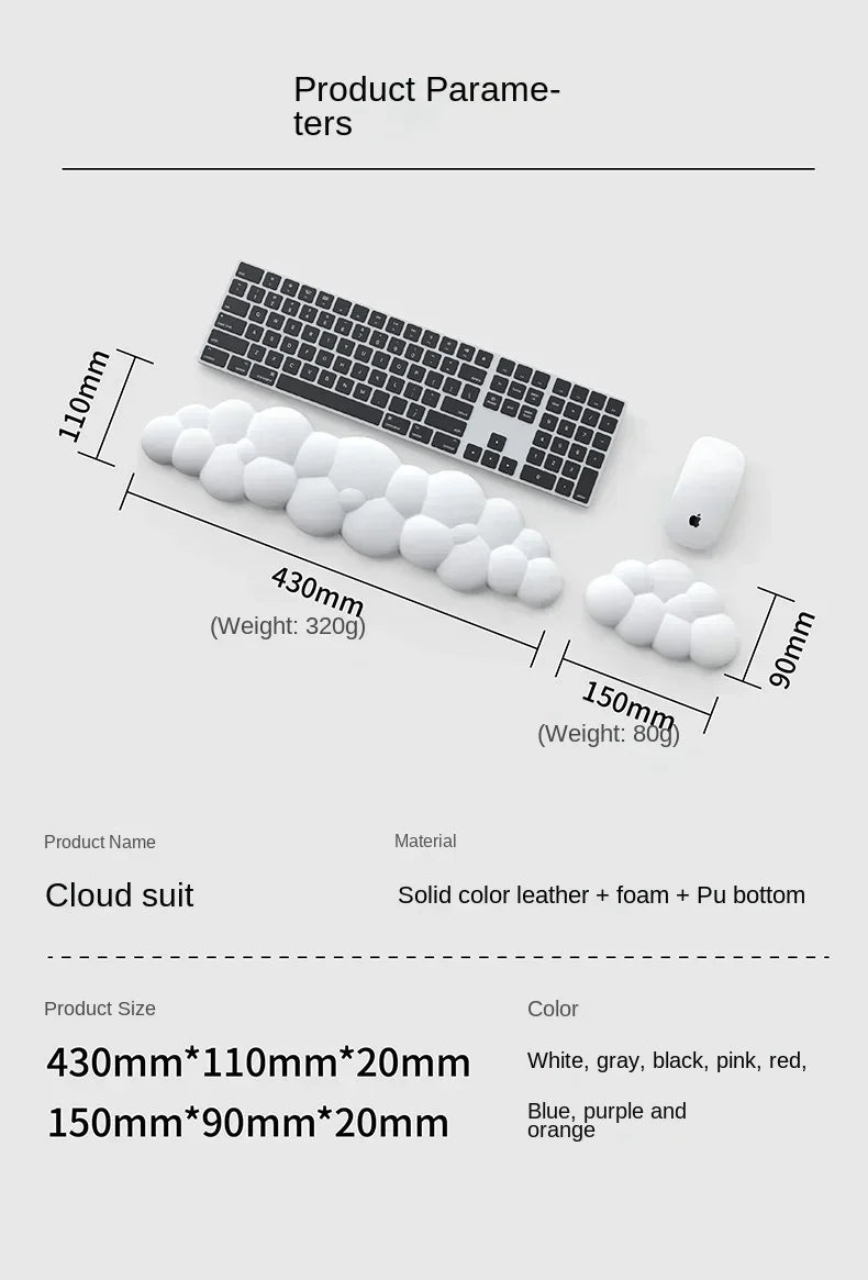 Repose Poignet Clavier et Souris - Forme Nuage