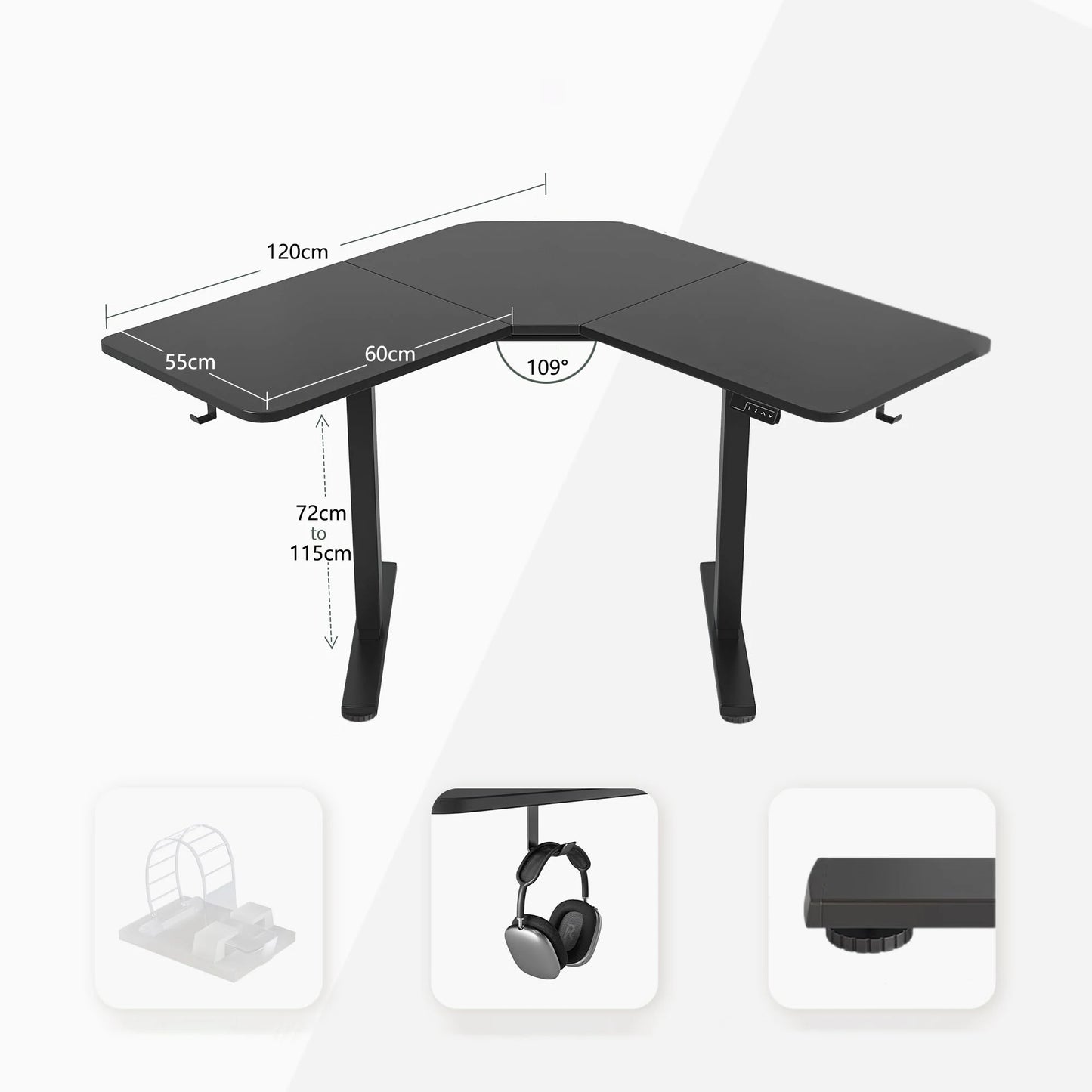 Bureau Assis-Debout Électrique en L – Espace & Ergonomie