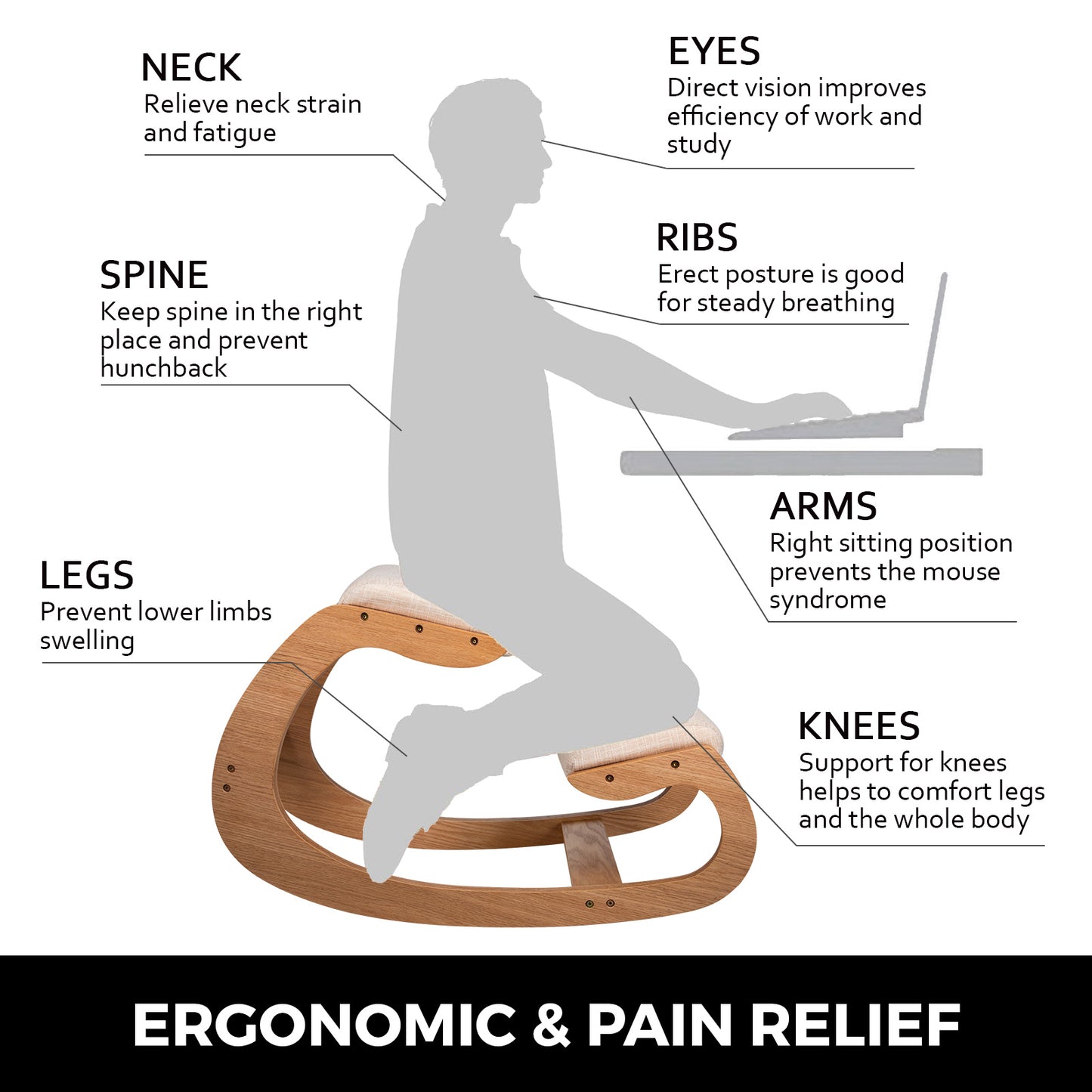 Chaise à Bascule Ergonomique en Bois