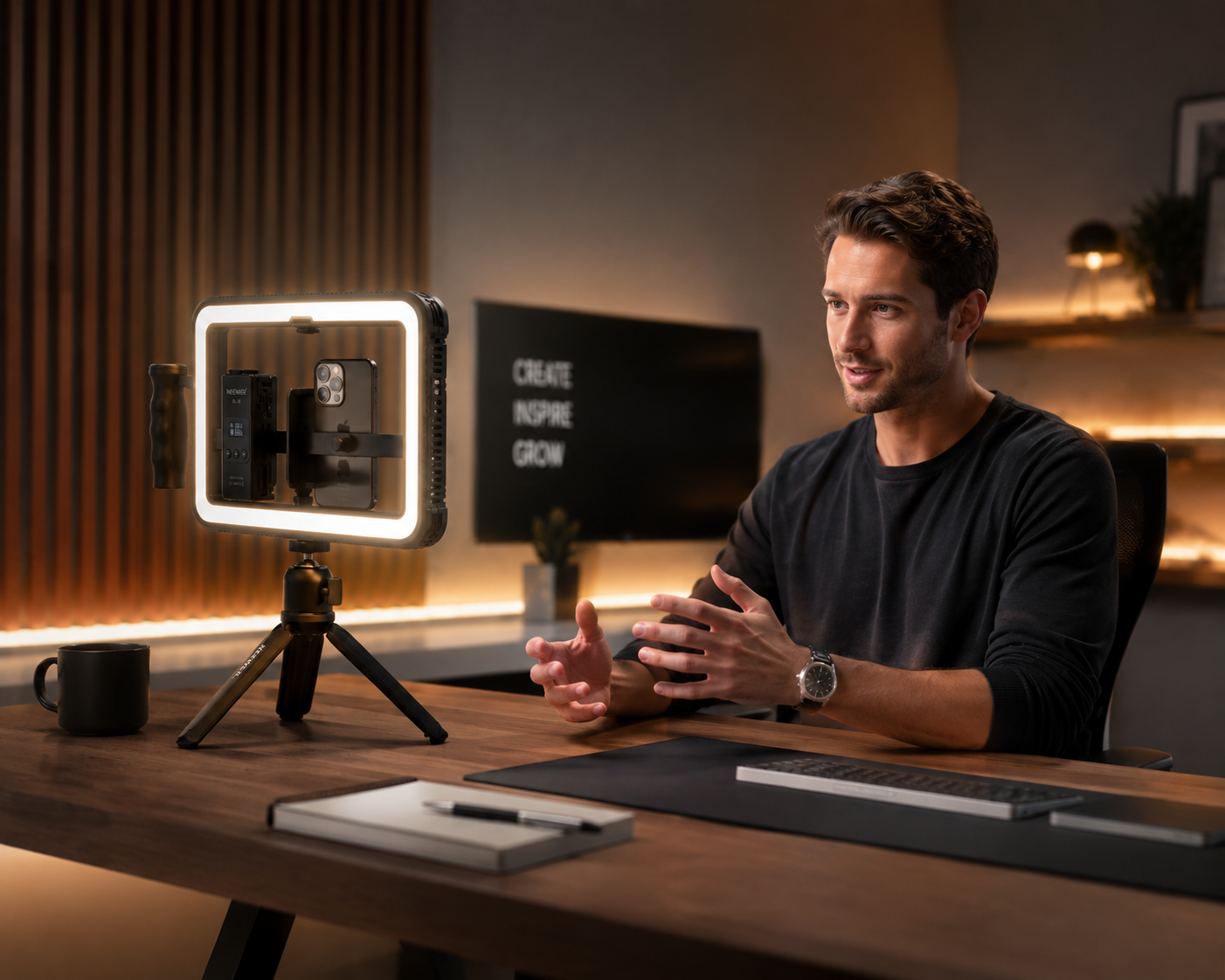 Rig Vidéo Mobile & Cadre Lumineux — Édition Studio Nomade